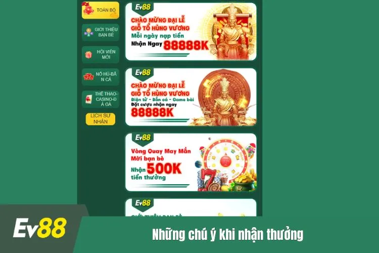 Những chú ý khi nhận thưởng